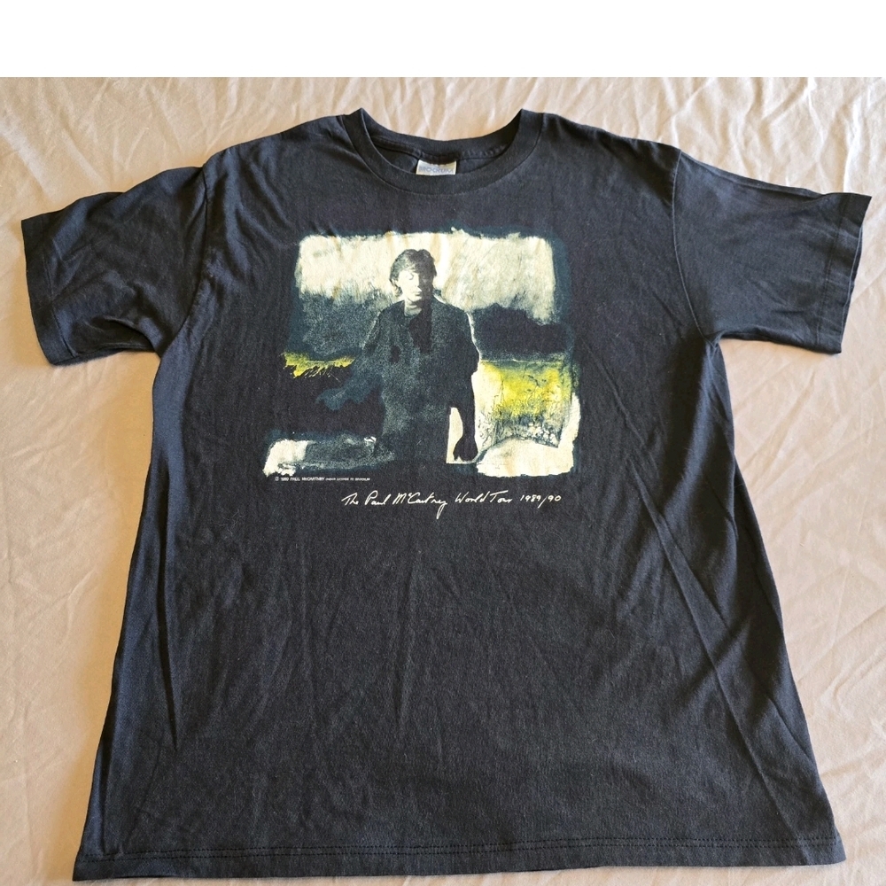 Vintage 89/90 PAUL MCCARTNEY WORLD TOUR T Shirt Single Stitch BROCKUM Sz XL EUC